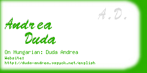 andrea duda business card